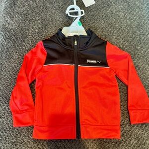 Puma Kids Red and Black Track Suit